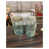 Glass Top Mason Jar and antique jar C164 C74