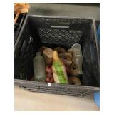 Antique Bottles and Cork Floats Lot