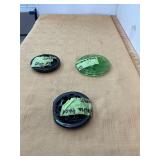 Green Uranium Frog and 2 Black Amethyst Frogs