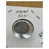 1852 Holed 3 Cent Silver