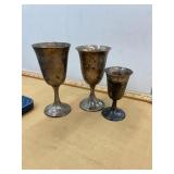3 Sterling Goblets