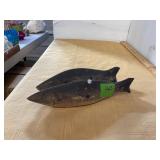 2 Wooden Carved Fish