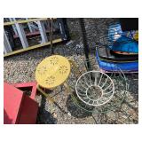 Yellow Table and Plant Stand