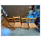 5 Rush Bottom Antique Chairs