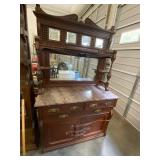 Antique Marble Top Sideboard