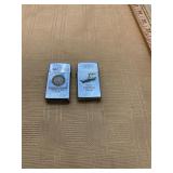 USS Shangri La and Jeep Zippo Lighters
