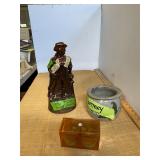 Pottery Dogwood Vase, Avon Cowboy and Flamingo
