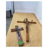 Wooden Religious Cross Crucifix Lot