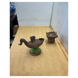 East Asian Antique Pottery House and Bird