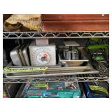 Scales and Stainless Kitchen Pans, Iron Plate Rack