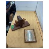 Carved Book Ends and Soldier Drawing