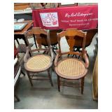 2 Cane Bottom Victorian Chairs