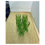Set of Green Depression Uranium Glasses