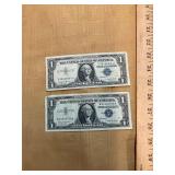 (2) 1957B $1 Silver Certificates