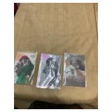 3 Antique Actor Postcards Bonne Annee