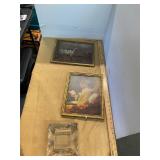 Crystal Ashtray and Vintage Art