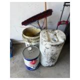 Cleaning Supplies and Garage Barrels Lot