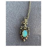 14K Gold Opal Pendant Necklace