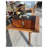 Antique Wooden Tackle box with Wooden Lures