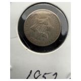 1852 3 Cent Silver