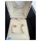 14K Gold Pearl Earrings