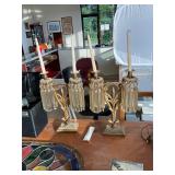 Antique Candle Holders with Prisms