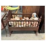 Antique Crib with Antique Doll Collection