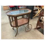 Antique Display Case Tea Cart