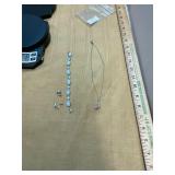Sterling Earrings, Bracelet, Necklace Set