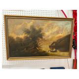 Signed J Hurst 1919 Oil on Canvas Painting