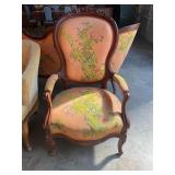 Antique Victorian Chair Bird Pattern