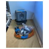 Heater, Extension Cord, Casters, and Pin
