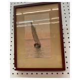 Signed Vintage Ship Art