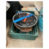 Wooden Crate and Kitchen Items