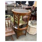 Pair of Round Table With Glass Center