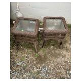 2 Glass Top Outdoor Tables