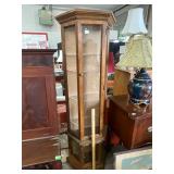 Tall Lighted Wooden Curio Cabinet