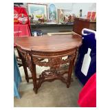 Beautiful Carved Demilune Table