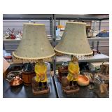 2 Vintage Ceramic Old Salty Lamps