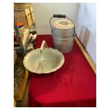 Vintage Aluminum Basket and Camp Set