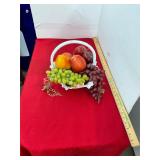 Milk Glass Fruit Bowl Basket