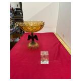 Vintage Penny Paper Weight and Amber Compote
