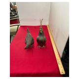 Pair of Brass Roosters