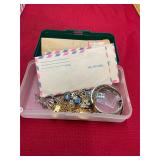 Vintage Stamps and Jewelry Lot
