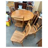 Oak Pedestal Table with 6 Chairs