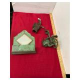 Antique 3 Piece Green Metal Ware Lot