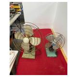 2 Vintage Metal Fans