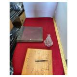 Book of Record, Quartz Clock, & Glass tree