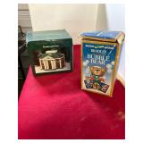 Bubble Bear Ornament & Porcelain Lighted House