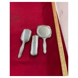 Alpaca Silver Dresser Set Mirror & 2 Brushes